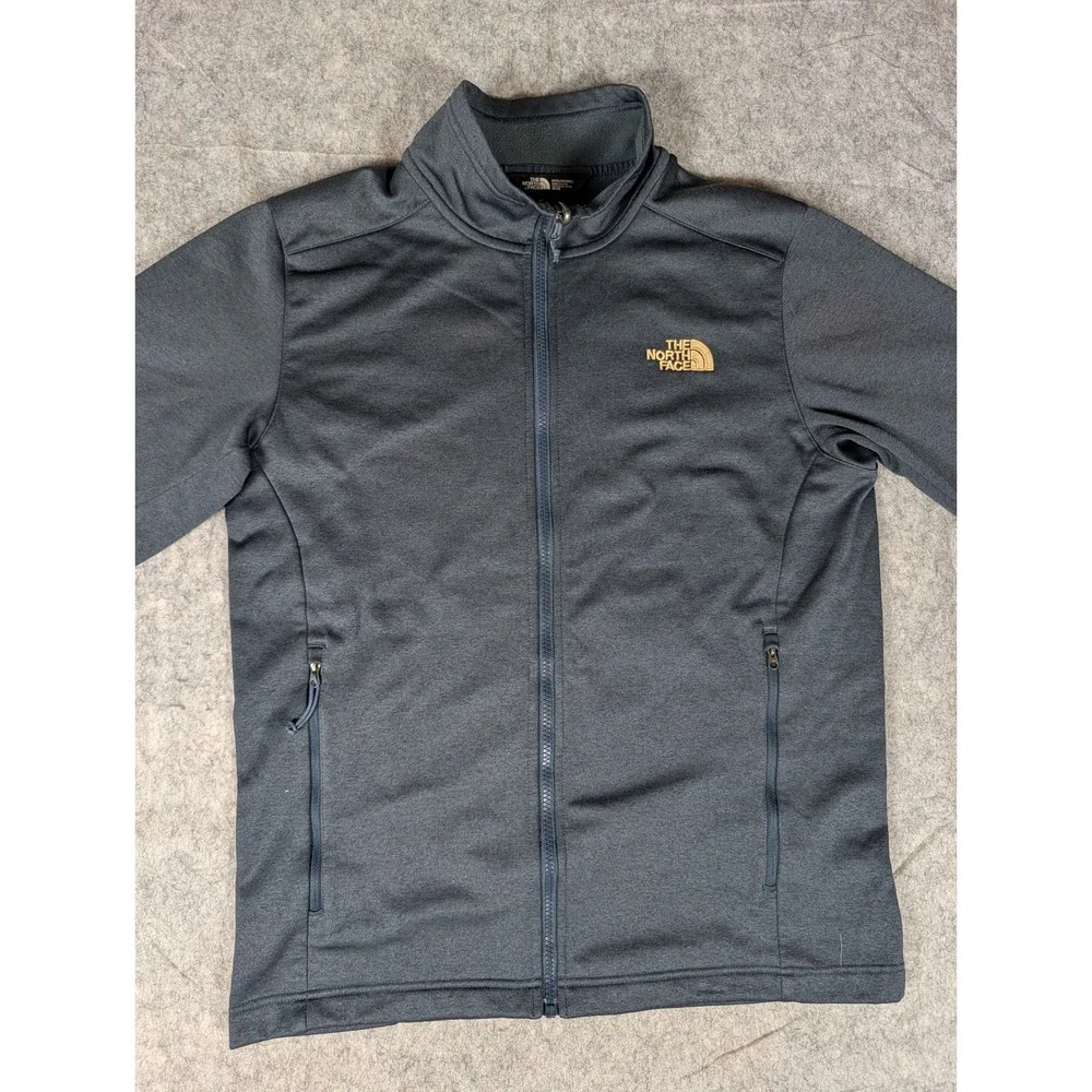 The North Face Mens Full Zip Fleece Jacket Gray Mock Neck Activewear M